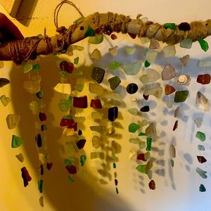 Wind chime made out of beach glass